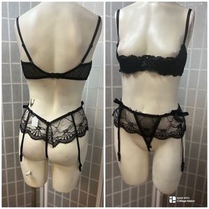 Seduction by Fredericks ofHollywood,intimates lingerie,Black,Sz 38,bra,panties.!